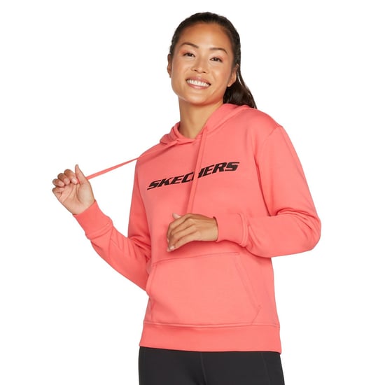 Skechers Performance Heritage Pullover Baumwolle Damen Pfirsich Kapuzenpullover - Image 4