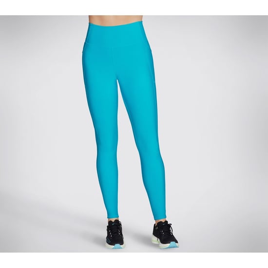 Skechers Performance GOFLEX Rib Nylon Damen Sportleggings in Blau - Image 2