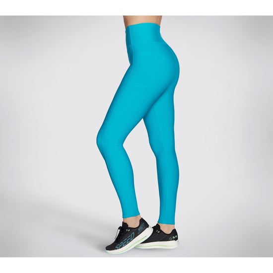 Skechers Performance GOFLEX Rib Nylon Damen Sportleggings in Blau - Image 4