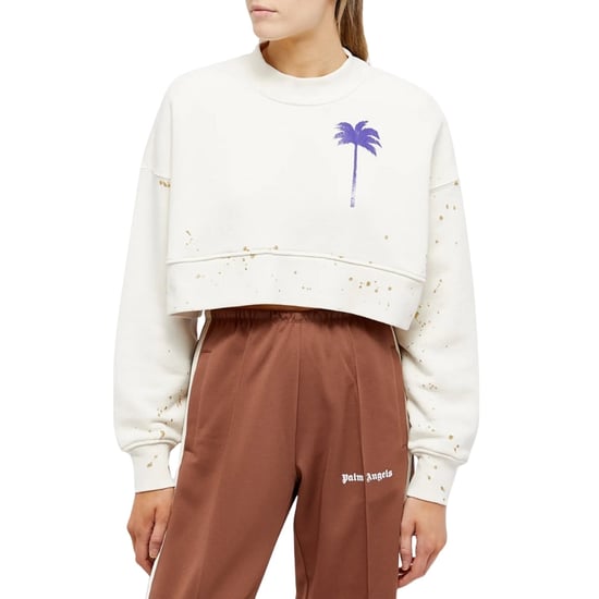 Palm Angels Pxp Painted Cropped Crewneck Butter - Image 2