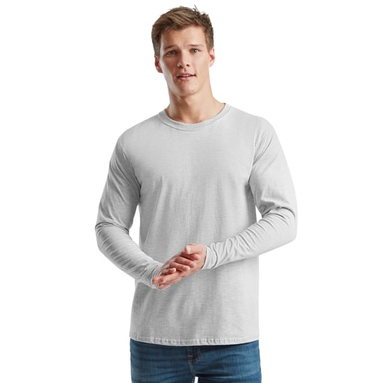Fruit of the Loom - "Iconic 195 Premium" T-Shirt für Herren, Langärmlig (Grau meliert) - Image 4