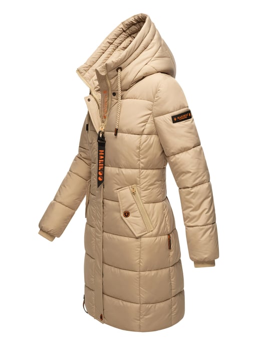 Marikoo Damen Winterjacke – Lange Steppjacke mit Kapuze & vielen Taschen - Image 3