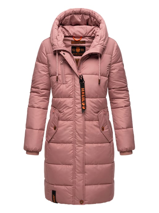 Marikoo Damen Winterjacke – Lange Steppjacke mit Kapuze & vielen Taschen - Image 1