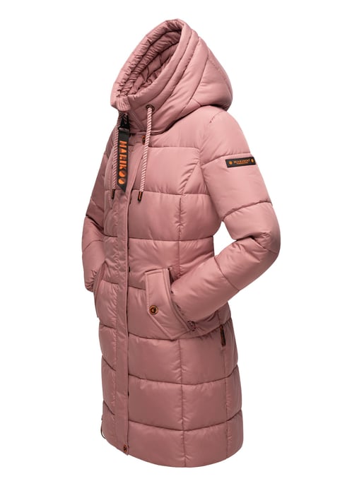 Marikoo Damen Winterjacke – Lange Steppjacke mit Kapuze & vielen Taschen - Image 4