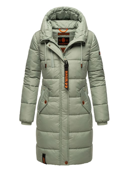 Marikoo Damen Winterjacke – Lange Steppjacke mit Kapuze & vielen Taschen - Image 1