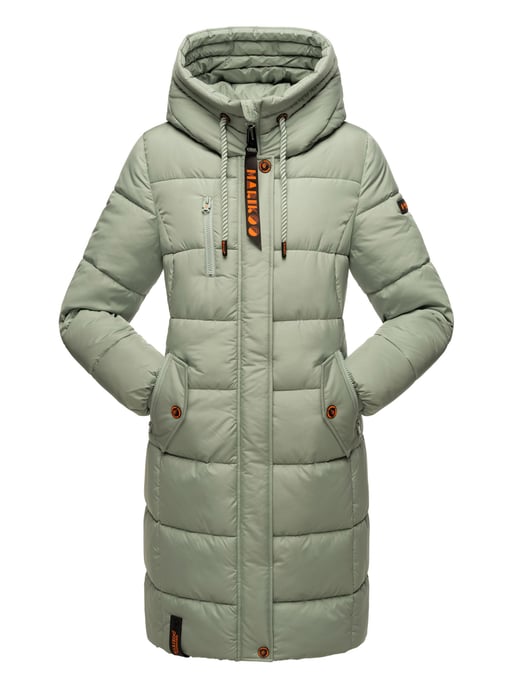 Marikoo Damen Winterjacke – Lange Steppjacke mit Kapuze & vielen Taschen - Image 2