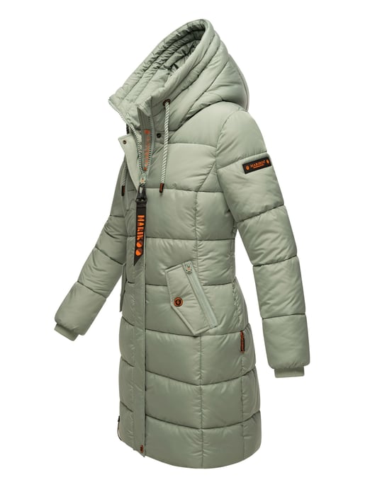 Marikoo Damen Winterjacke – Lange Steppjacke mit Kapuze & vielen Taschen - Image 3