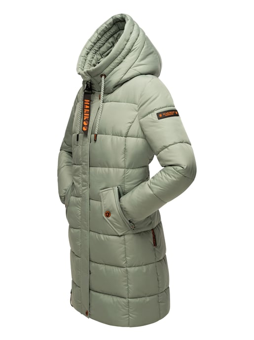 Marikoo Damen Winterjacke – Lange Steppjacke mit Kapuze & vielen Taschen - Image 4