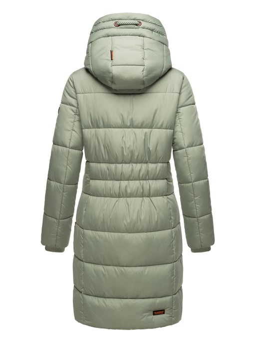 Marikoo Damen Winterjacke – Lange Steppjacke mit Kapuze & vielen Taschen - Image 5