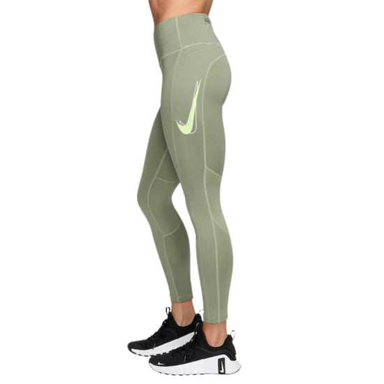 Nike - Fast - 7/8-leggings In Ölgrün Mit Mittlerer Leibhöhe - Image 3