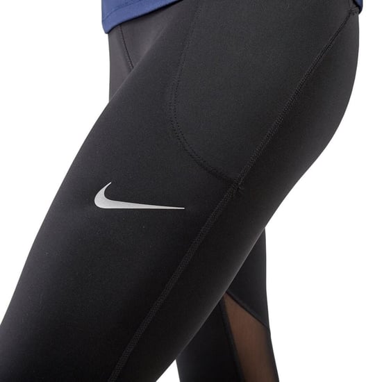 Nike - Fast Crop - 7/8-laufleggings In Mittlerer Länge In Schwarz - Image 4