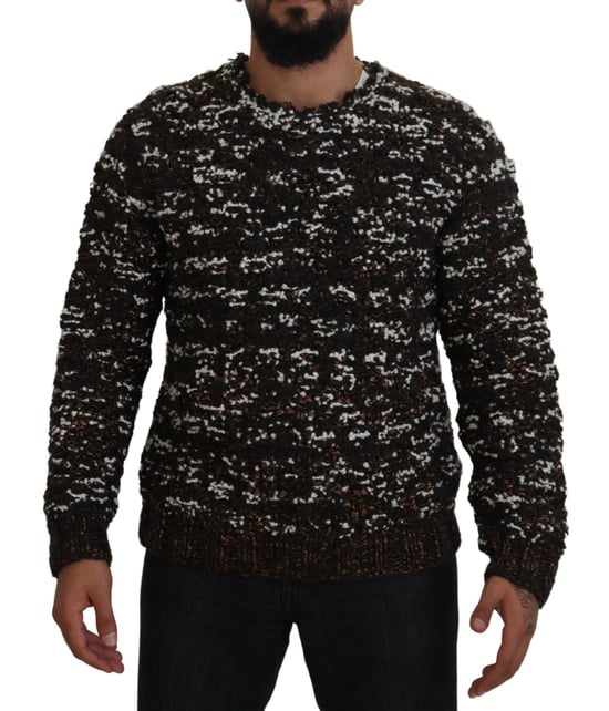 Metallischer Strickpullover Braun und Weiß - Image 1