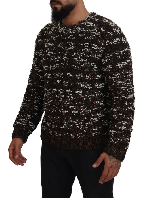 Metallischer Strickpullover Braun und Weiß - Image 2