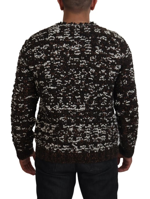 Metallischer Strickpullover Braun und Weiß - Image 3