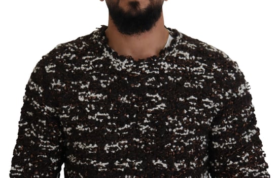 Metallischer Strickpullover Braun und Weiß - Image 4