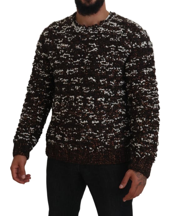 Metallischer Strickpullover Braun und Weiß - Image 5