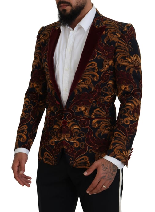 Barocker Druck Samt Blazer Modell Kos2113 - Image 2
