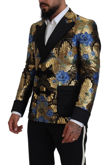 Blumenbrokat-Blazer mit doppelter Knopfleiste - Image 2