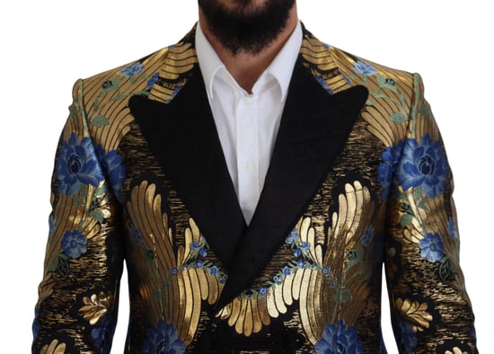 Blumenbrokat-Blazer mit doppelter Knopfleiste - Image 4