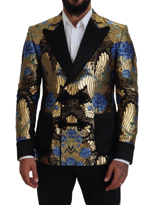 Blumenbrokat-Blazer mit doppelter Knopfleiste - Image 5
