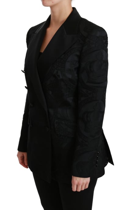 Paisley-Prägung Doppelreihiger Blazer - Image 3