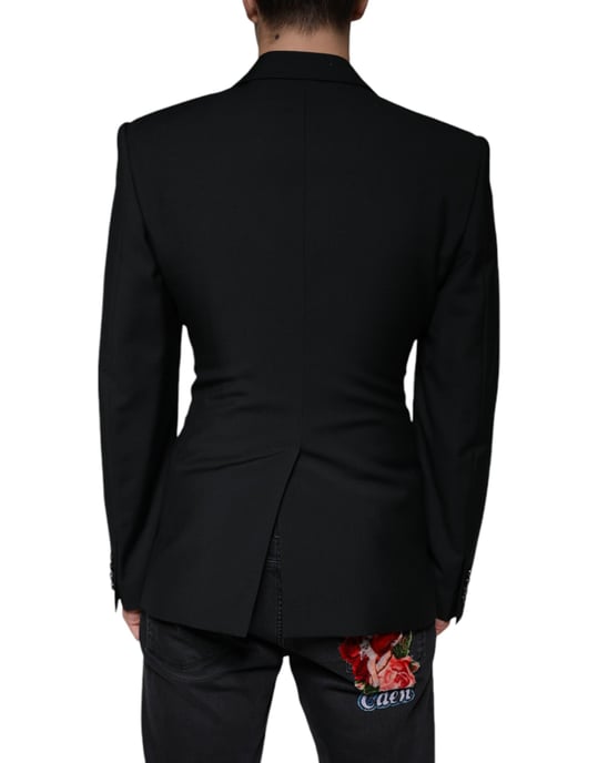 Kontrastbesatz-Blazer Schwarz und Weiß Jkt4073 - Image 4