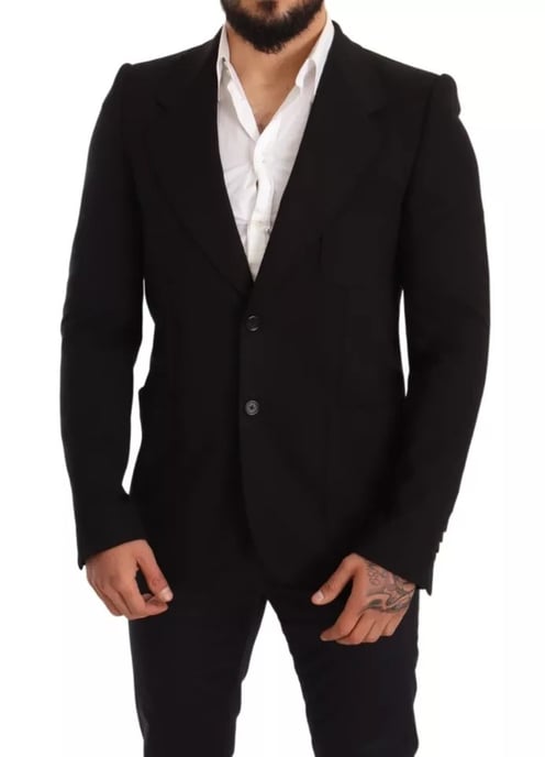 Klassischer Schnitt Blazer Schwarz - Image 4