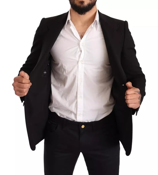 Klassischer Schnitt Blazer Schwarz - Image 5