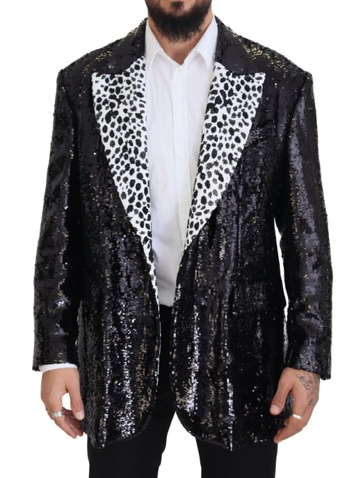 Pailletten-Blazer mit Dalmatinermuster-Kragen - Image 1