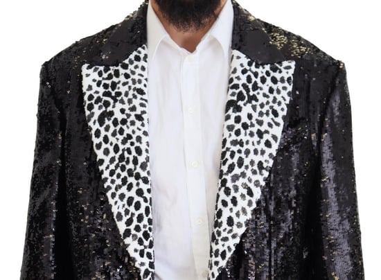 Pailletten-Blazer mit Dalmatinermuster-Kragen - Image 4