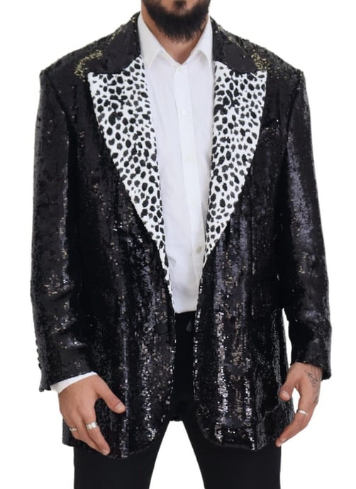 Pailletten-Blazer mit Dalmatinermuster-Kragen - Image 6