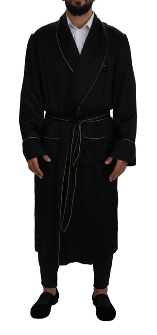 Seidenrobe mit goldener Paspelierung - Image 1