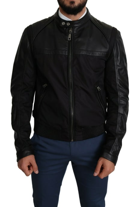 Lederjacke mit Ärmeln Schwarz - Image 1