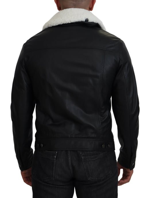 Lederjacke mit Schaffellkragen - Image 3