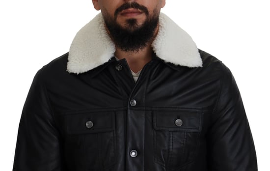 Lederjacke mit Schaffellkragen - Image 4