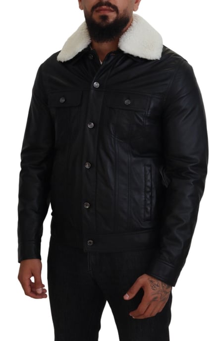 Lederjacke mit Schaffellkragen - Image 5