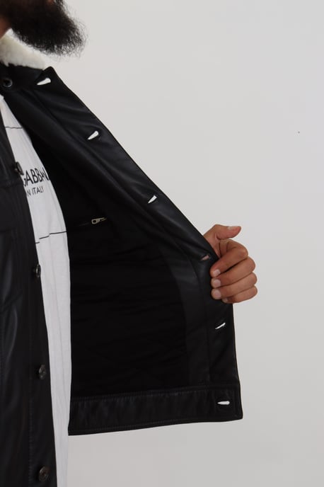 Lederjacke mit Schaffellkragen - Image 6