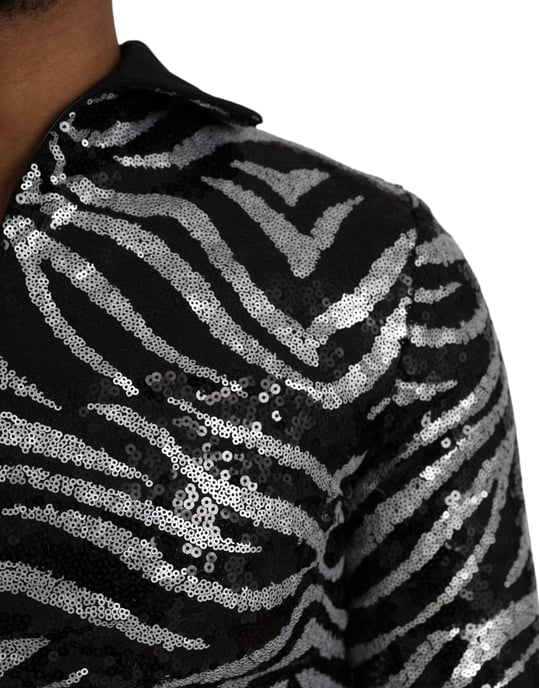 Pailletten-Zebra-Print-Bluse - Image 5