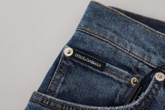 Zerrissene Denim-Jeans Rot Schwarz Karomuster - Image 5
