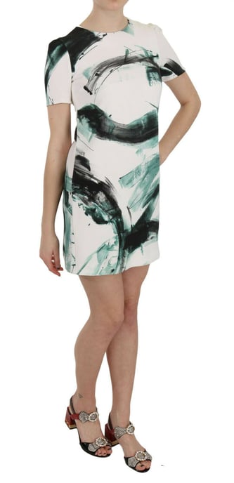 Minikleid mit abstraktem Druck und kurzen Ärmeln - Image 2