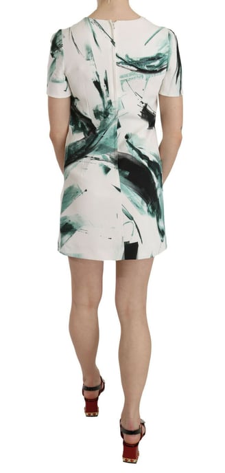 Minikleid mit abstraktem Druck und kurzen Ärmeln - Image 4