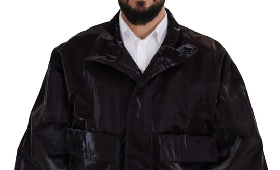 Glänzende burgunderfarbene Bomberjacke - Image 3