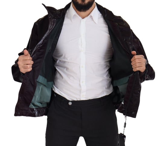Glänzende burgunderfarbene Bomberjacke - Image 5