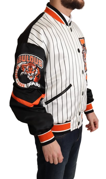 Nadelstreifen Satin Baseballjacke - Image 2