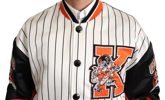 Nadelstreifen Satin Baseballjacke - Image 4