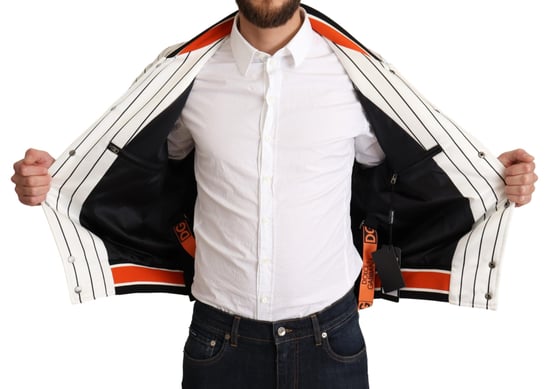 Nadelstreifen Satin Baseballjacke - Image 5