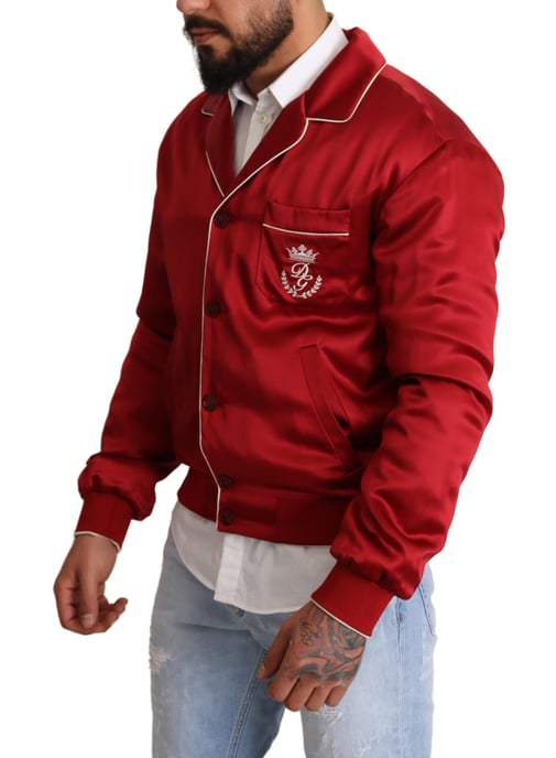 Rote Satin Bomberjacke Jkt2914 - Image 2