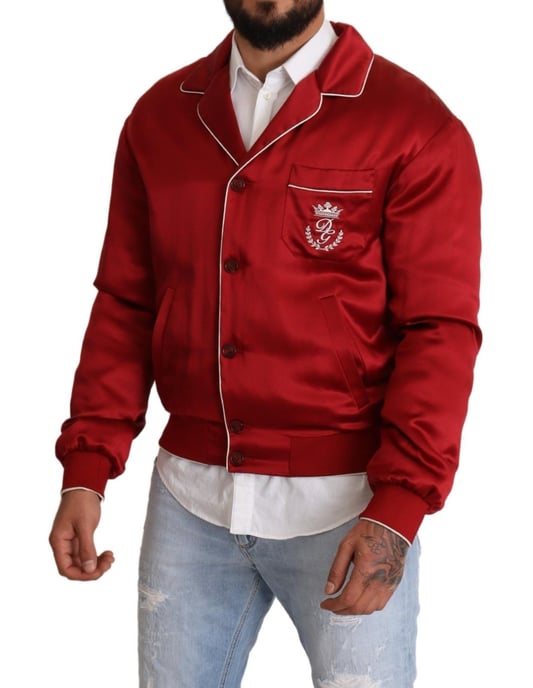 Rote Satin Bomberjacke Jkt2914 - Image 5