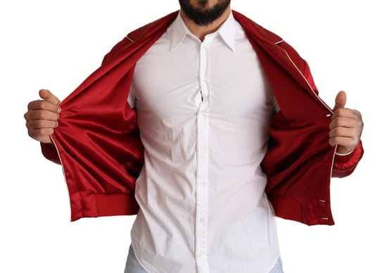 Rote Satin Bomberjacke Jkt2914 - Image 6