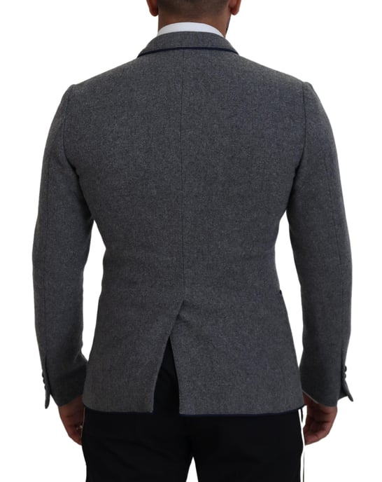 Grauer Blazer mit floraler Stickerei - Image 2